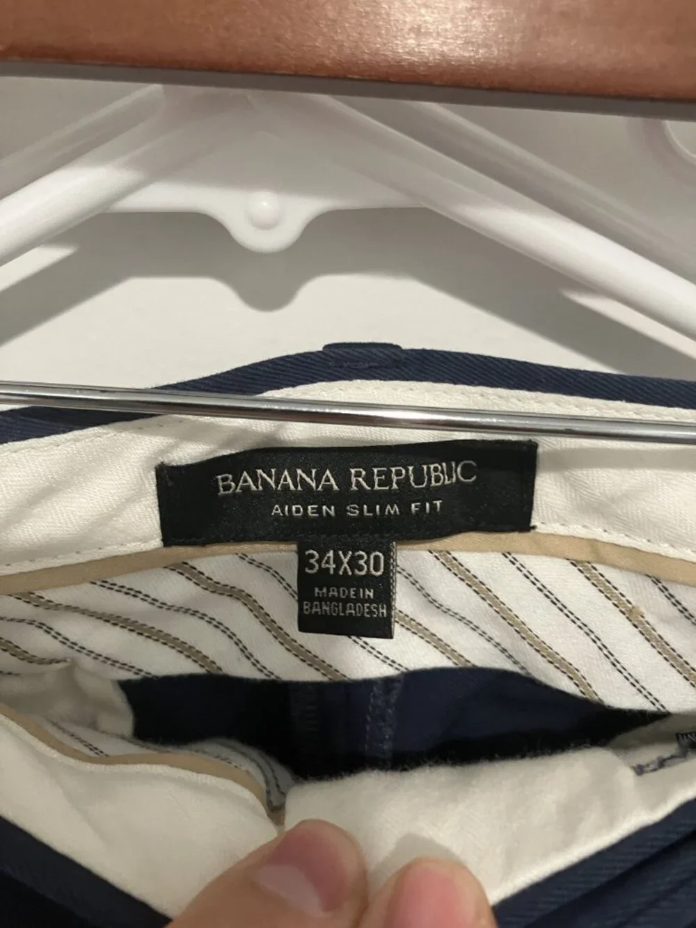 Banana Republic Men's Aiden Slim Fit Rapid Movement Chino, Blue, Size 34x30